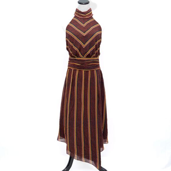Joie Multicolor Chevron Striped Halter Dress Size Small - Picture 1 of 7